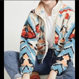 ISO FREE PEOPLE printed hit the slopes fleece